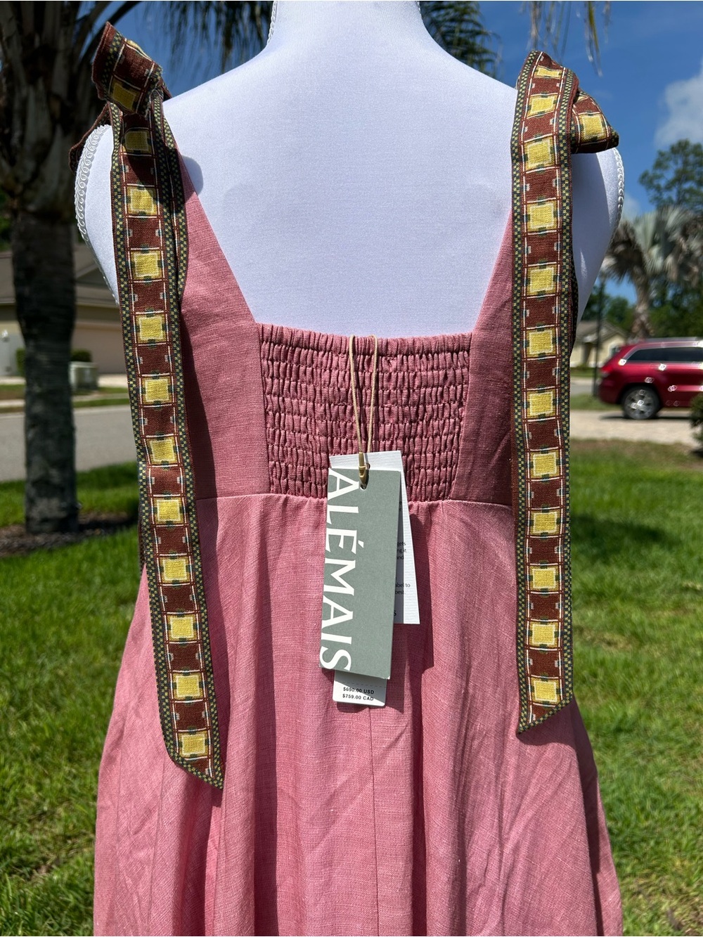 NWT🌷Alemais Zuri Linen Ballet Midi Sundress - Picture 13 of 16